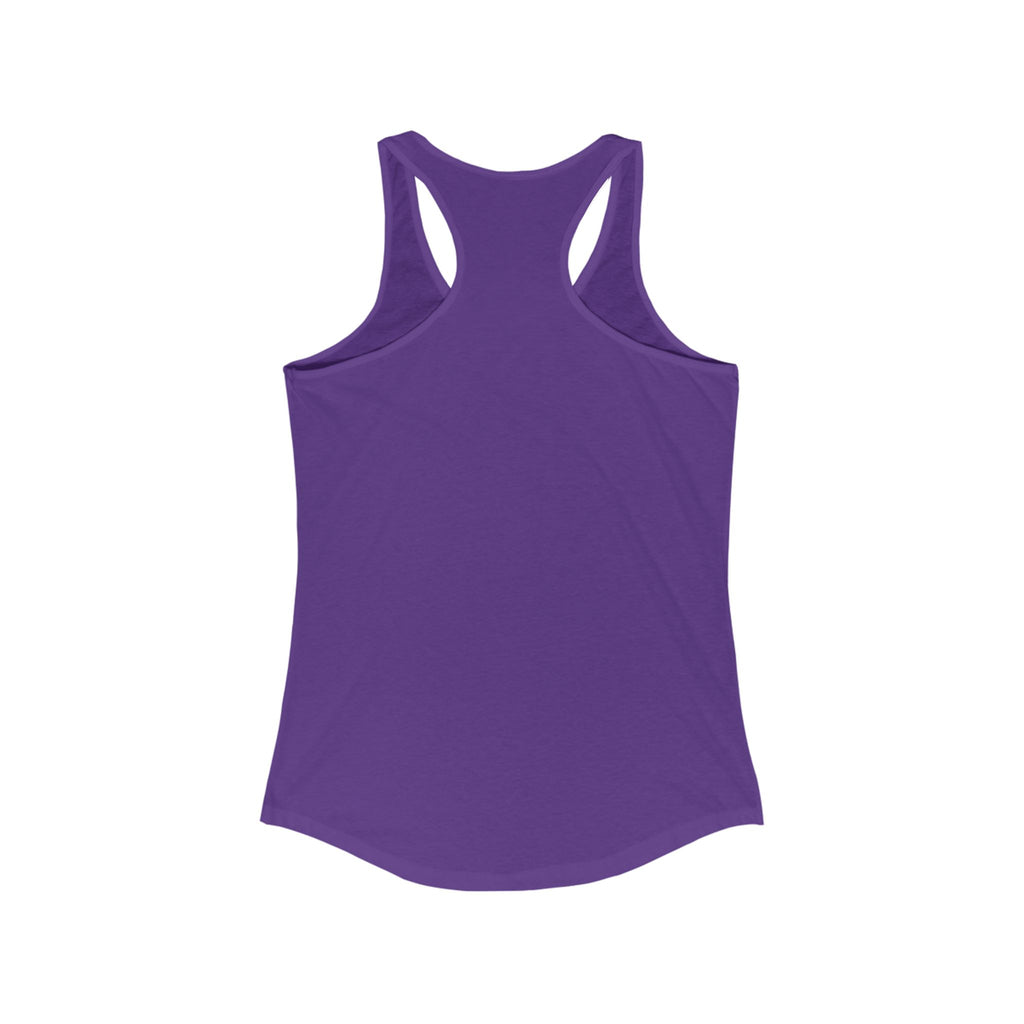 Weights first emotions later Women's Racerback Tank