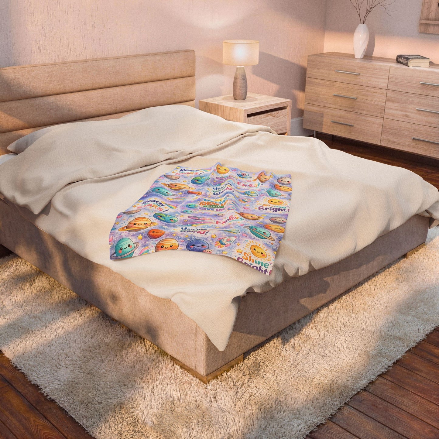 Kids Plush Velveteen Blanket – Ultra Soft Cozy Throw Blanket for Boys & Girls | Warm Lightweight Blanket for Bed, Nap Time & Gifts