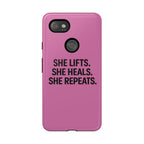 She lifts. She heals. She repeats. Tough Phone Cases
