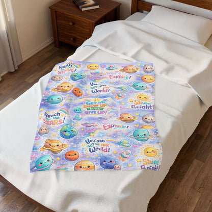 Kids Plush Velveteen Blanket – Ultra Soft Cozy Throw Blanket for Boys & Girls | Warm Lightweight Blanket for Bed, Nap Time & Gifts