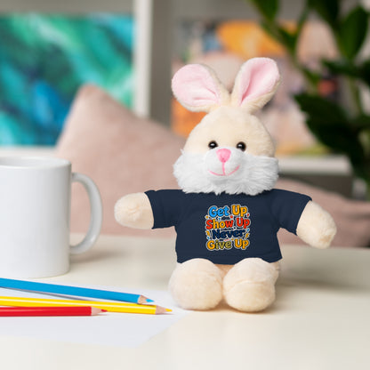 Stuffed Animals with Tee " Get Up Show Up Never Give Up"