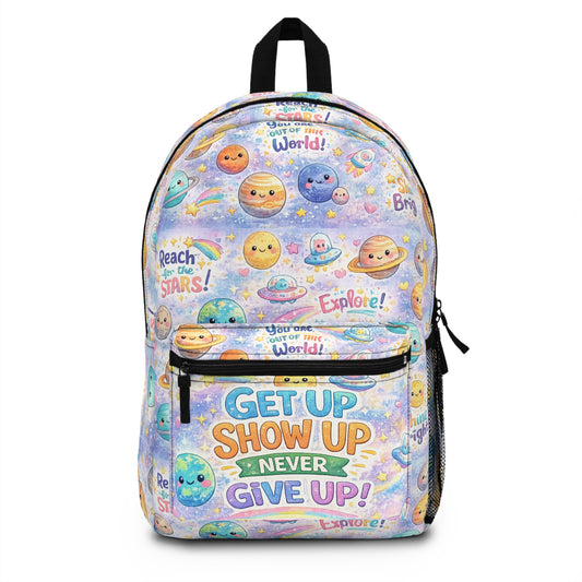 Youth/Kids Motivational Backpack "Reach For the Stars" "Your'e Out of This World"
