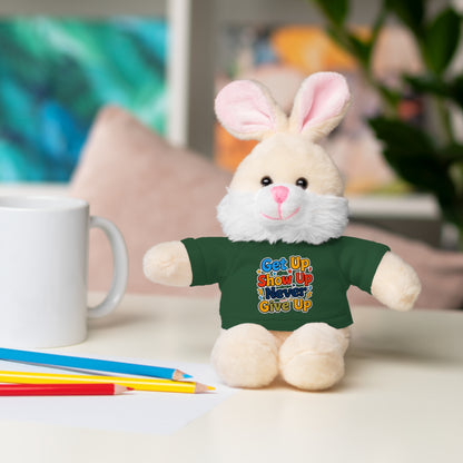 Stuffed Animals with Tee " Get Up Show Up Never Give Up"
