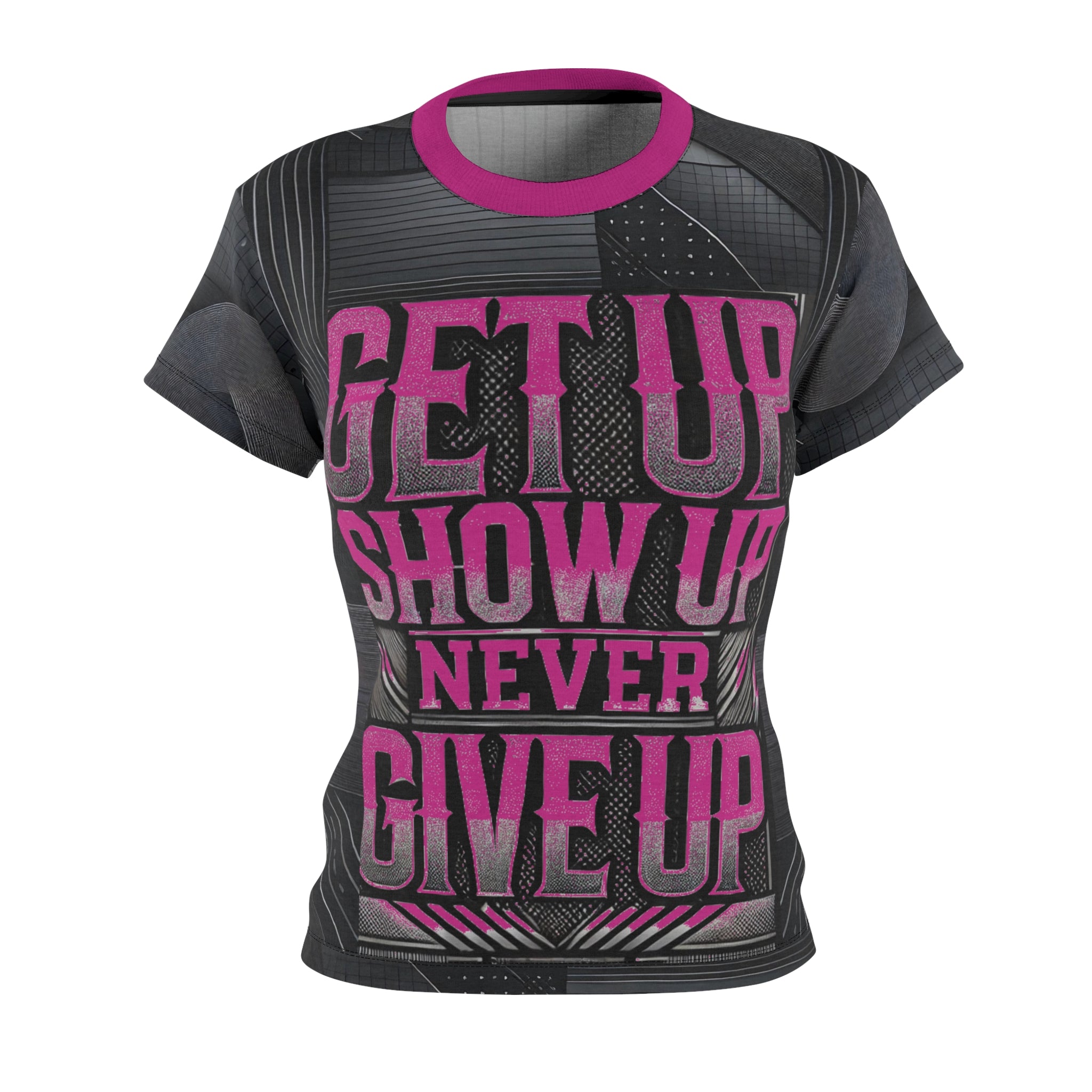 Women's Relentless Drive Tee – Get Up, Show Up, Never Give Up (Pink)