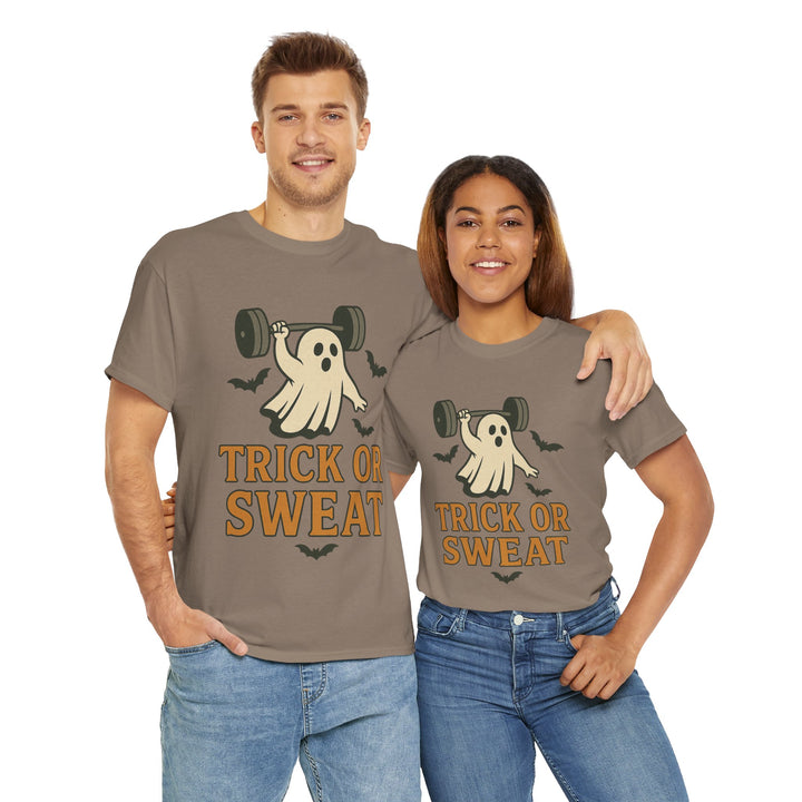 Trick or Sweat. Halloween Unisex Heavy Cotton Tee