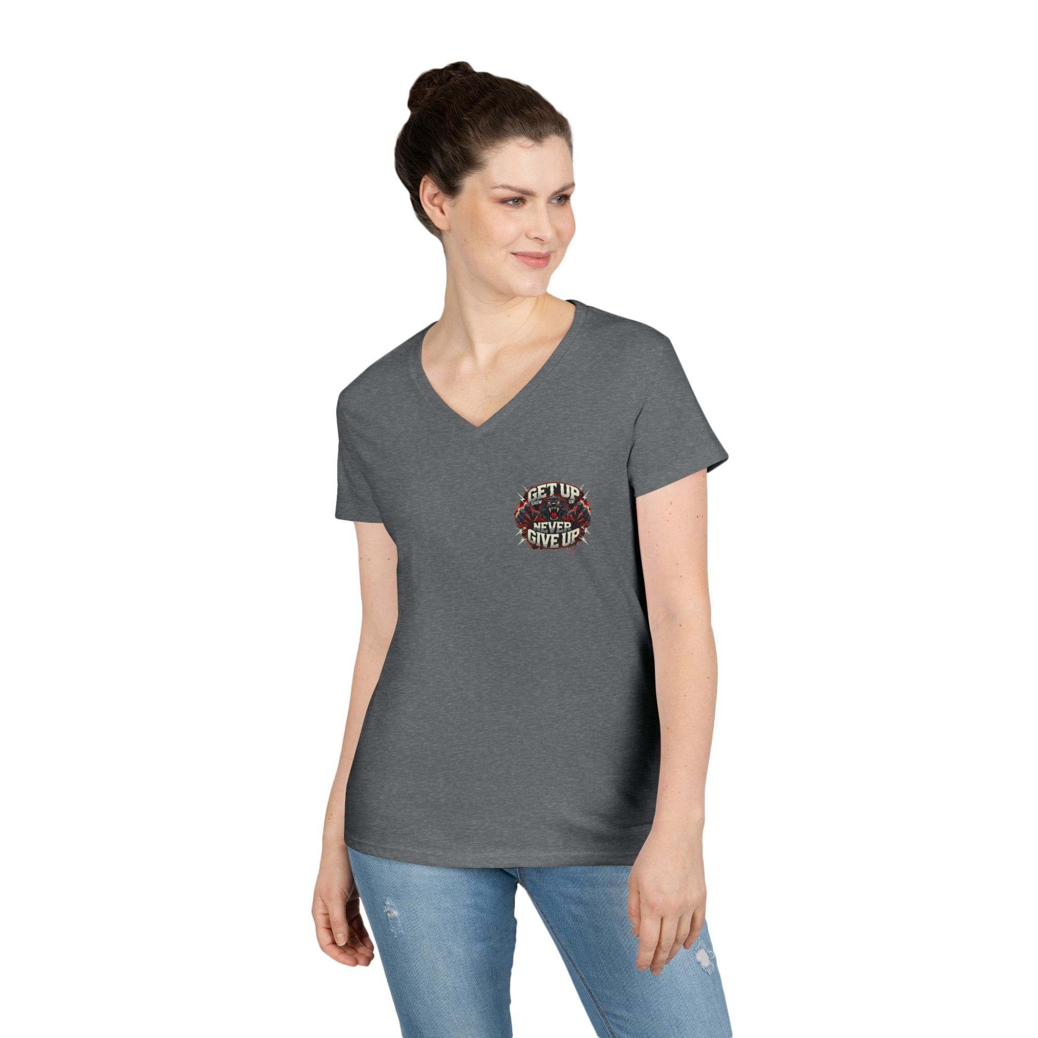 Women's V Neck-Strength in Motion