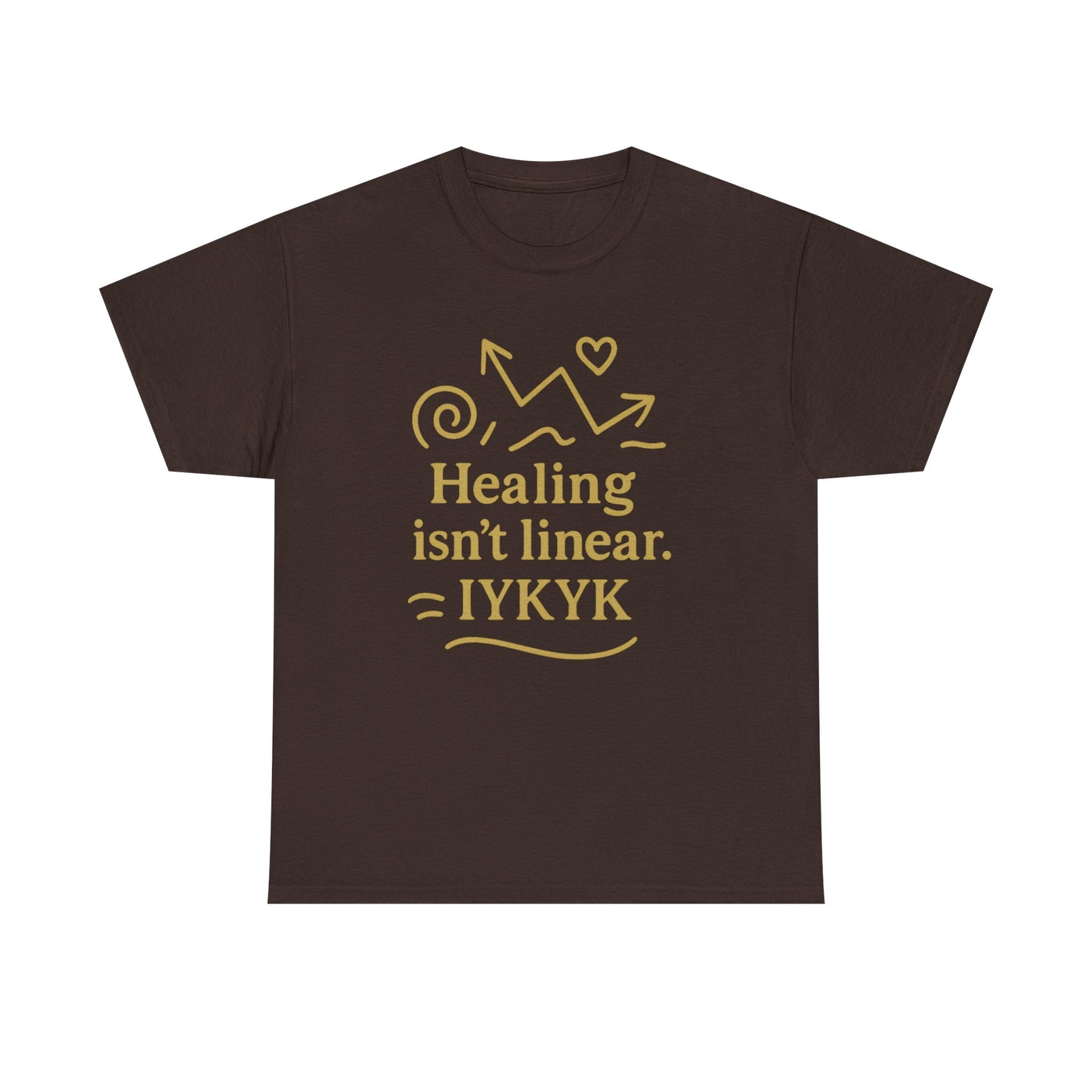 Healing Isn't Linear. IYKYK. Unisex Heavy Cotton Tee