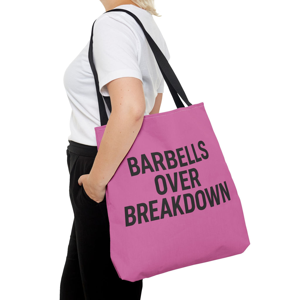 Barbells Over Breakdown Tote Bag