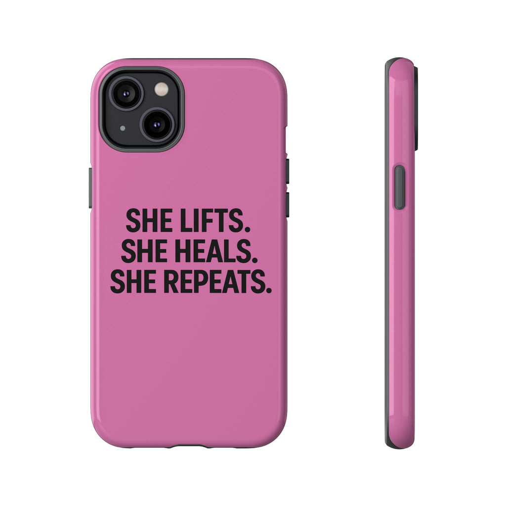 She lifts. She heals. She repeats. Tough Phone Cases