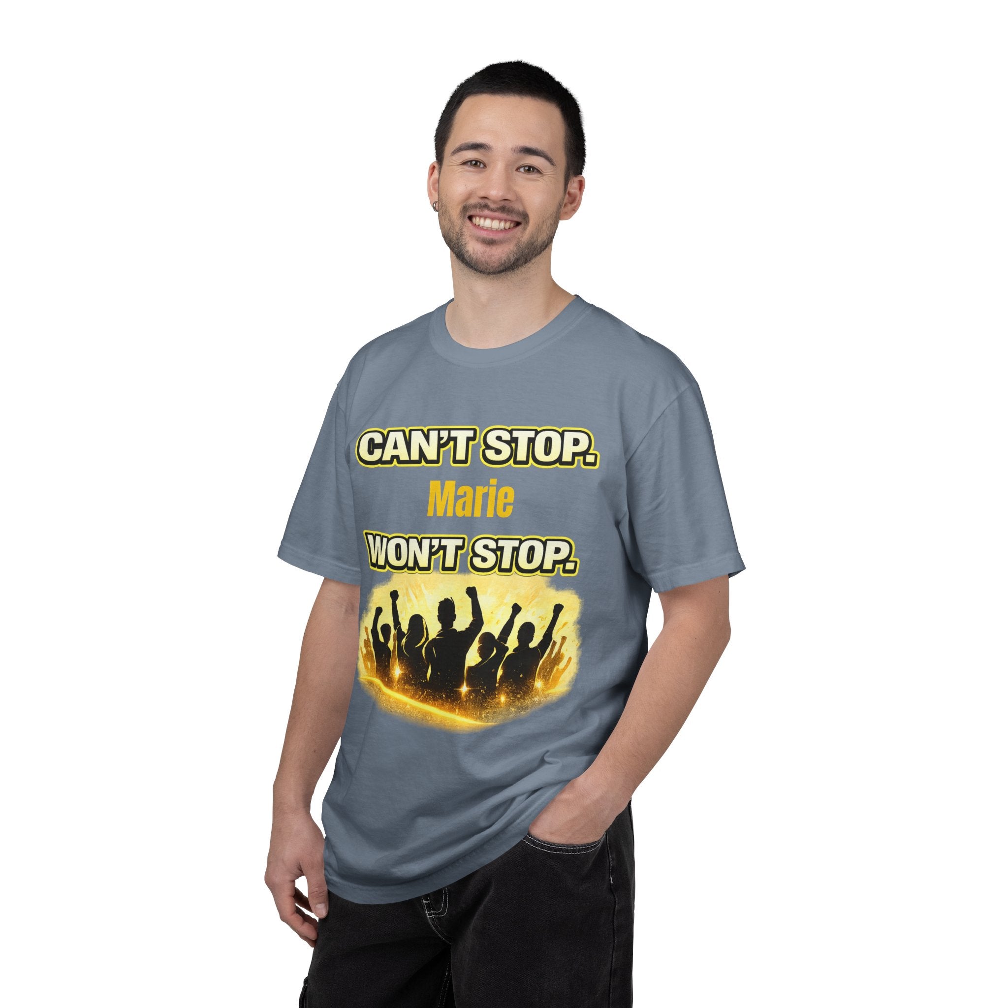 Custom Name Motivational T-Shirt – Can’t Stop. Won’t Stop.