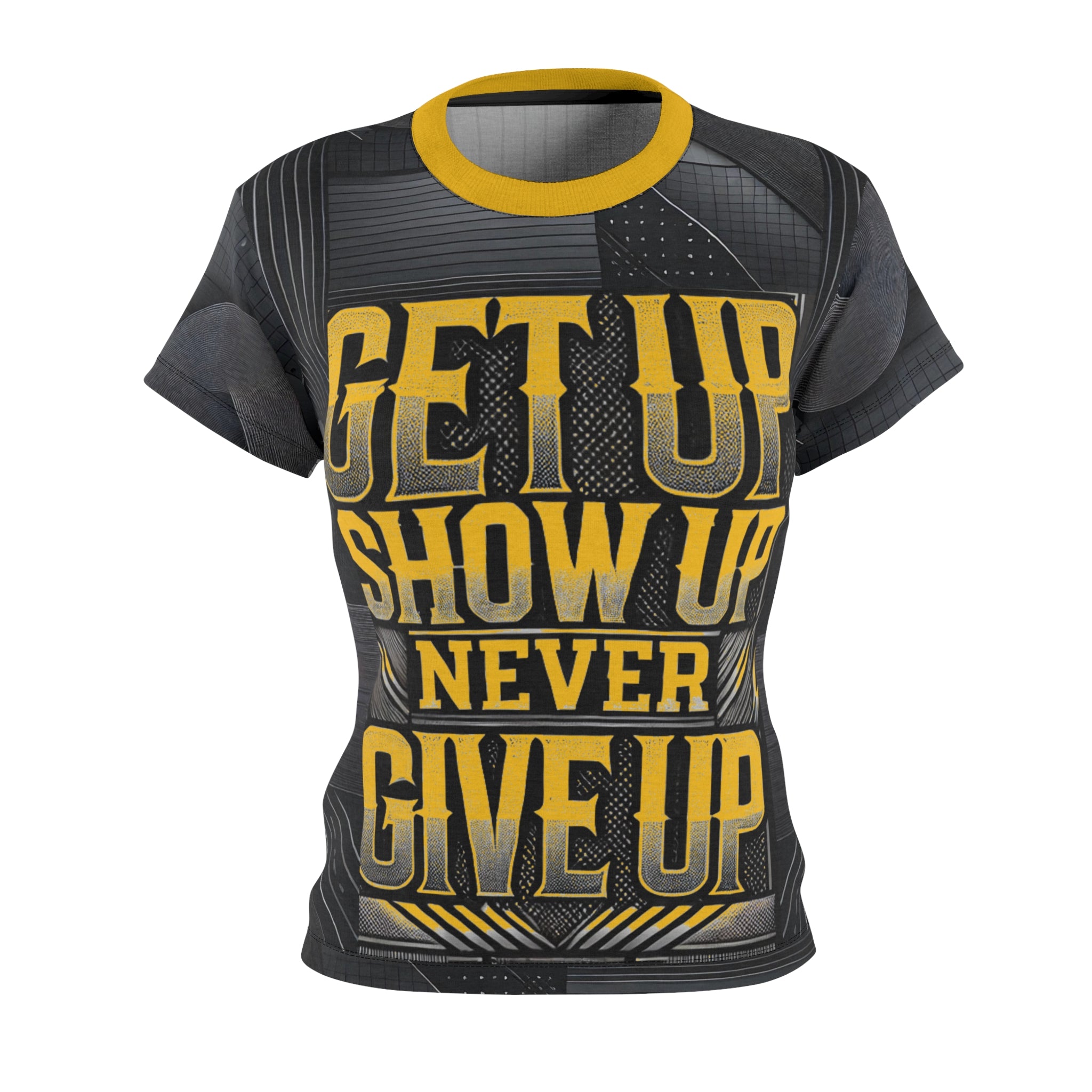 Women's Relentless Drive Tee – Get Up, Show Up, Never Give Up (Yellow)