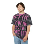 Relentless Drive Tee – Get Up, Show Up, Never Give Up (Light Pink)