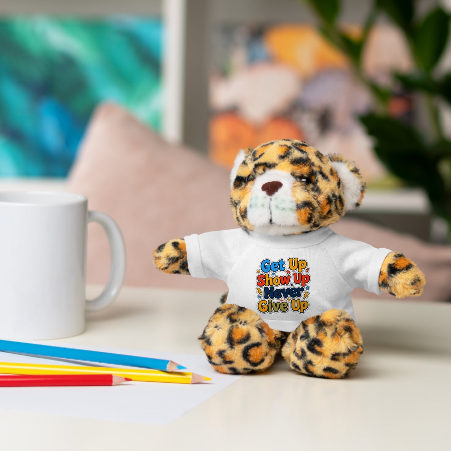 Stuffed Animals with Tee " Get Up Show Up Never Give Up"