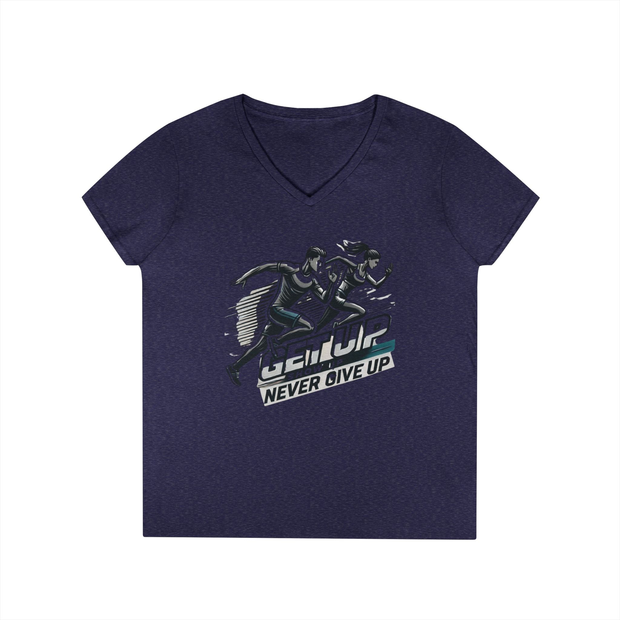 Run Through It Women's V Neck-Strength in Motion