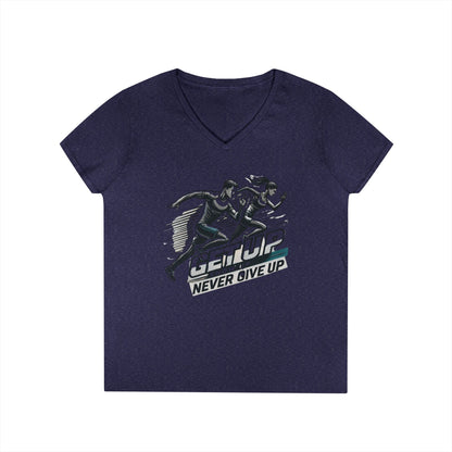 Run Through It Women's V Neck-Strength in Motion