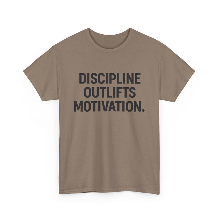 Discipline Outlifts Motivation. Unisex Heavy Cotton Tee