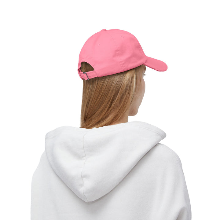 She Lifts. She Heals. She Repeats. : Unisex Distressed Cap