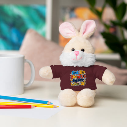 Stuffed Animals with Tee " Get Up Show Up Never Give Up"