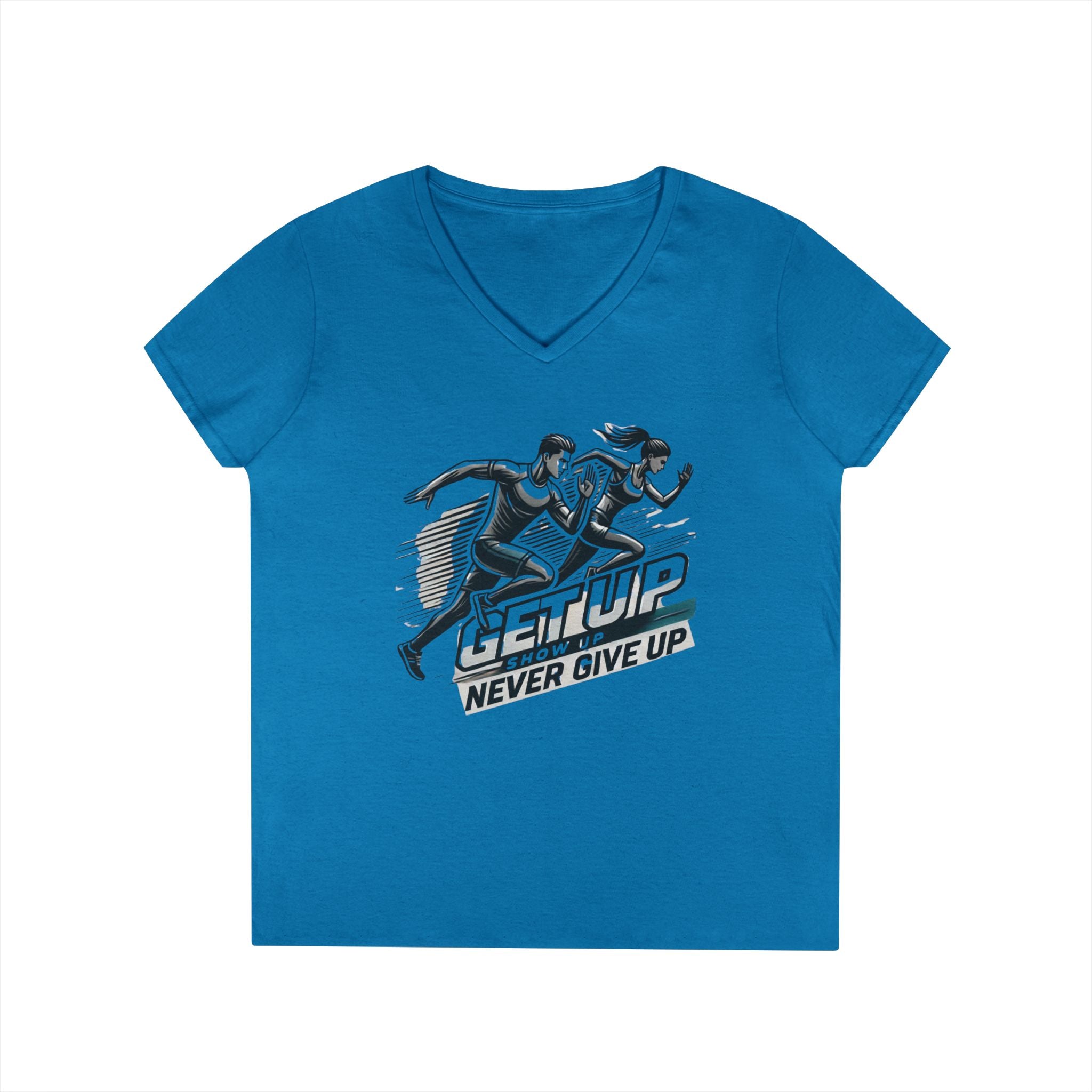 Run Through It Women's V Neck-Strength in Motion