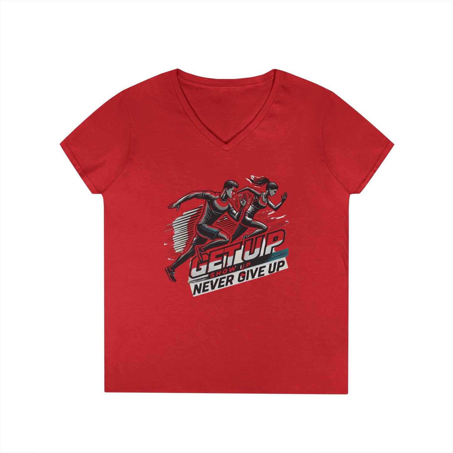 Run Through It Women's V Neck-Strength in Motion