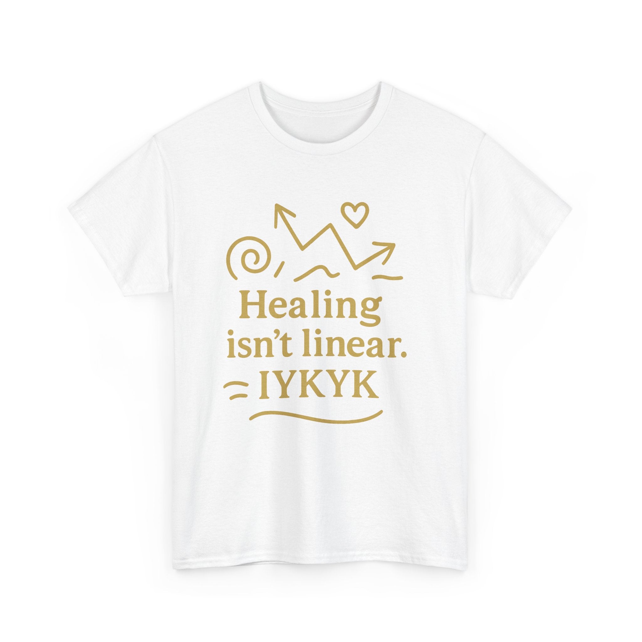 Healing Isn't Linear. IYKYK. Unisex Heavy Cotton Tee