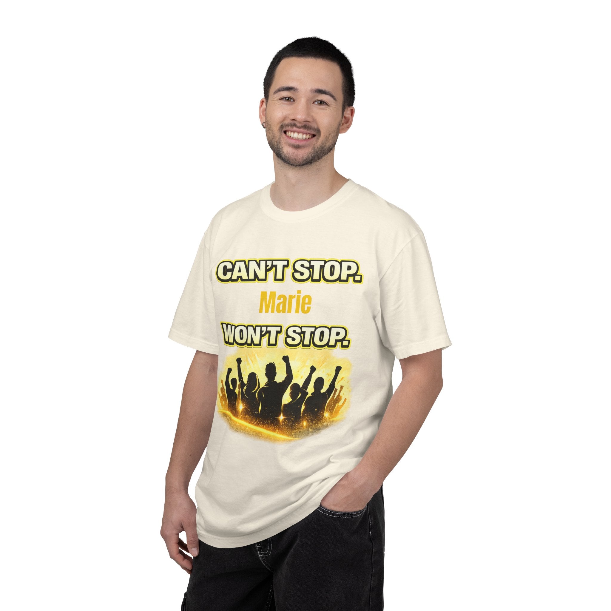 Custom Name Motivational T-Shirt – Can’t Stop. Won’t Stop.