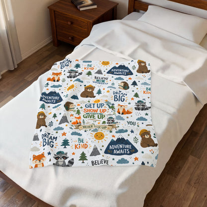 Kids Plush Velveteen Blanket – Ultra Soft Cozy Throw Blanket for Boys & Girls | Warm Lightweight Blanket for Bed, Nap Time & Gifts