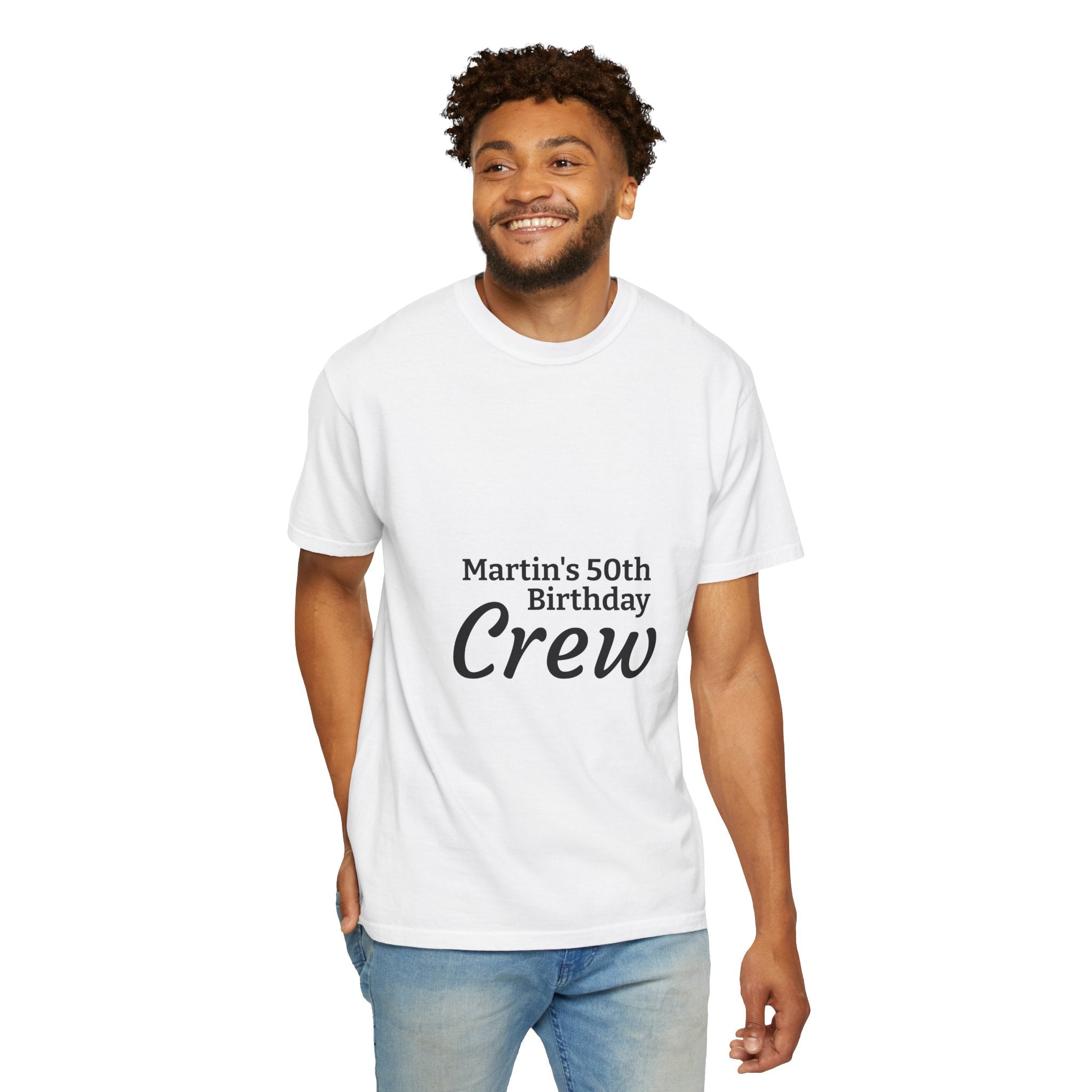 Custom Name & Age Birthday Crew T-Shirt – Personalized Group Shirt