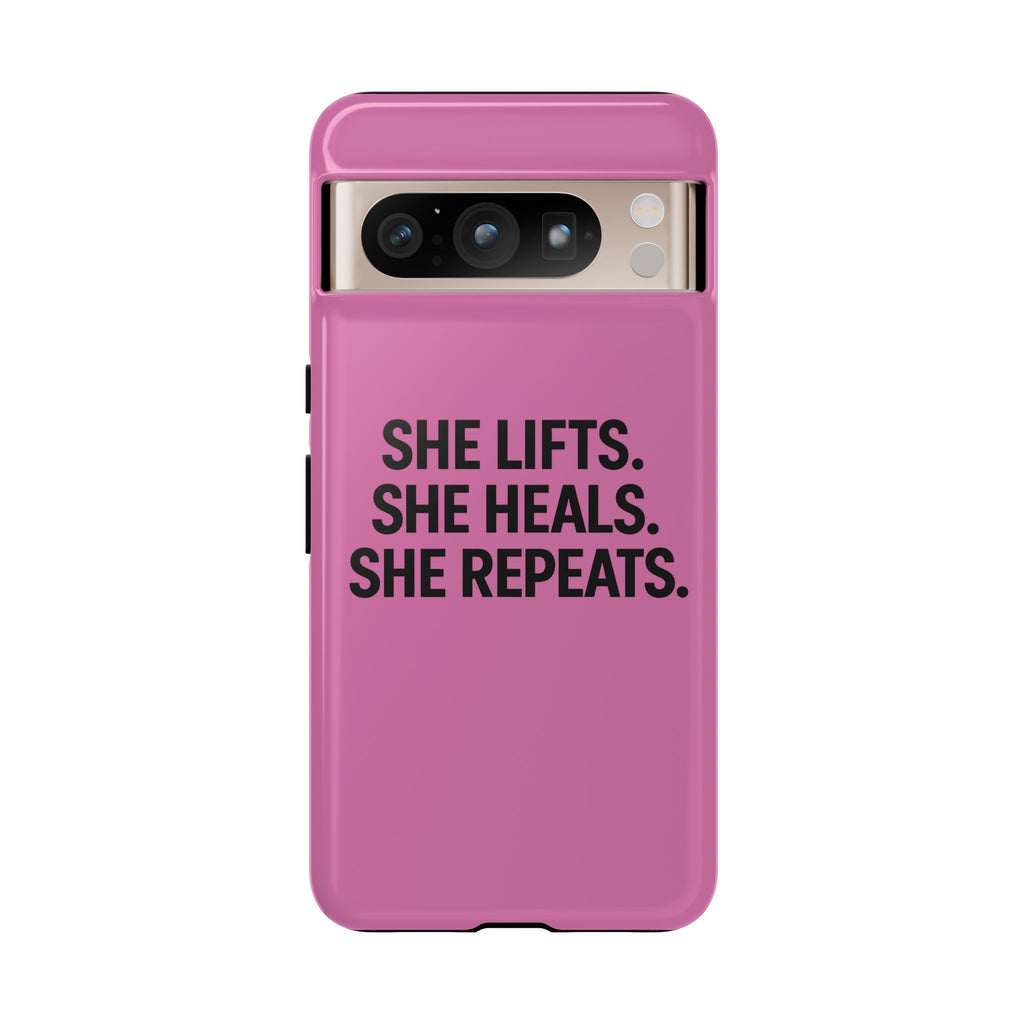 She lifts. She heals. She repeats. Tough Phone Cases