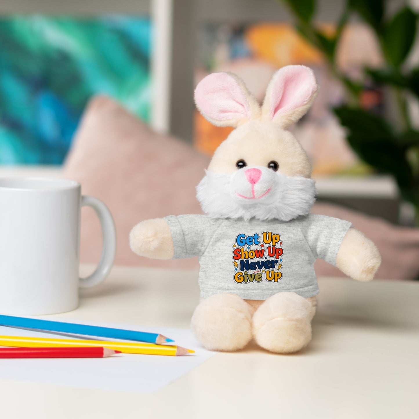 Stuffed Animals with Tee " Get Up Show Up Never Give Up"