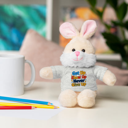 Stuffed Animals with Tee " Get Up Show Up Never Give Up"