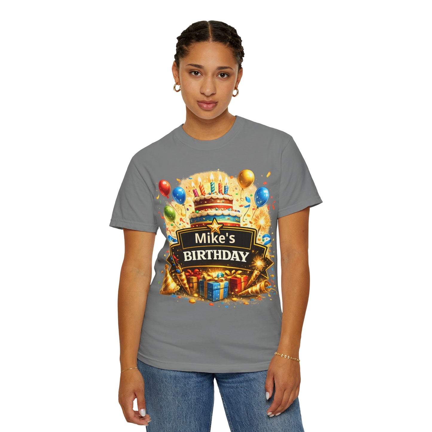 Custom Name Birthday T-Shirt – Get Up Show Up Never Give Up
