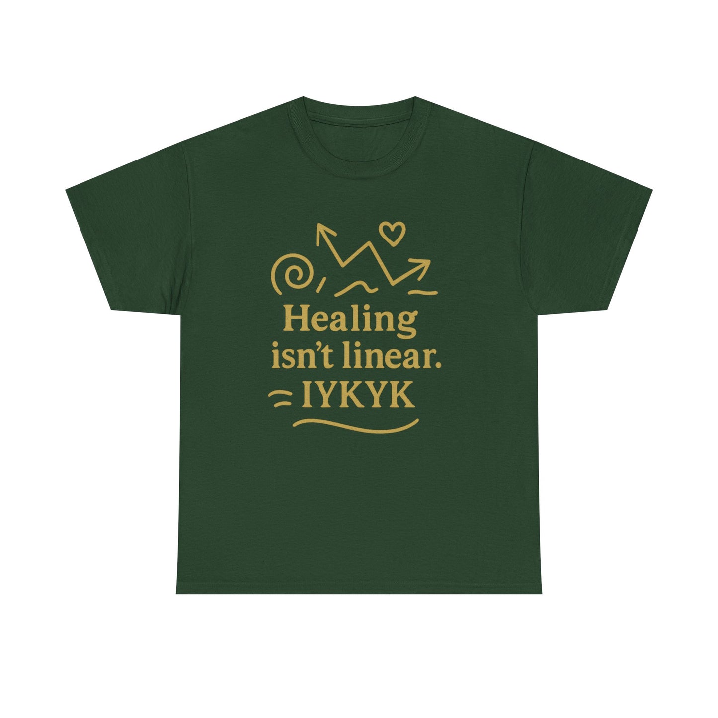Healing Isn't Linear. IYKYK. Unisex Heavy Cotton Tee