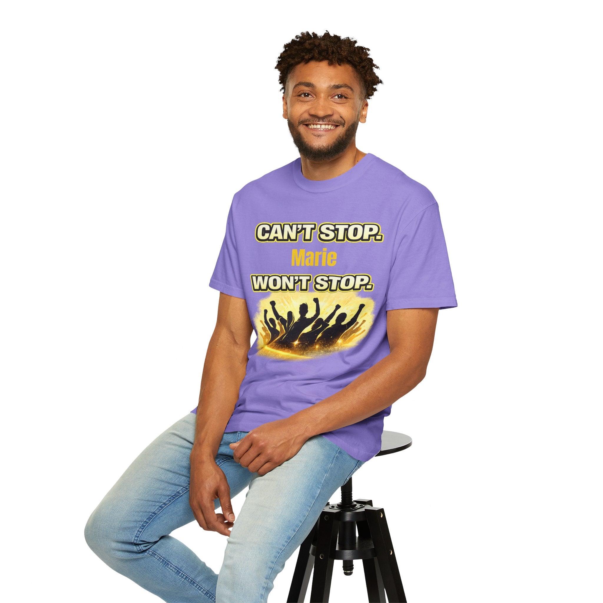 Custom Name Motivational T-Shirt – Can’t Stop. Won’t Stop.