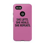 She lifts. She heals. She repeats. Tough Phone Cases