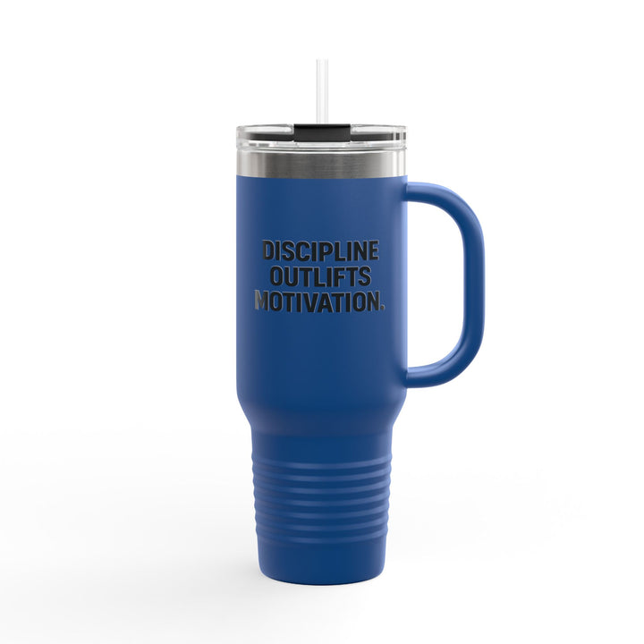 Discipline Outlifts Motivation Insulated Travel Mug, 40oz