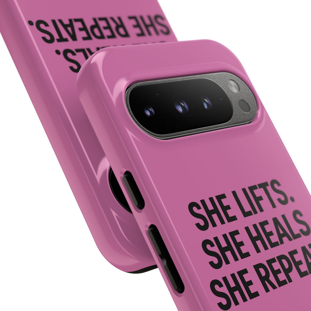 She lifts. She heals. She repeats. Tough Phone Cases