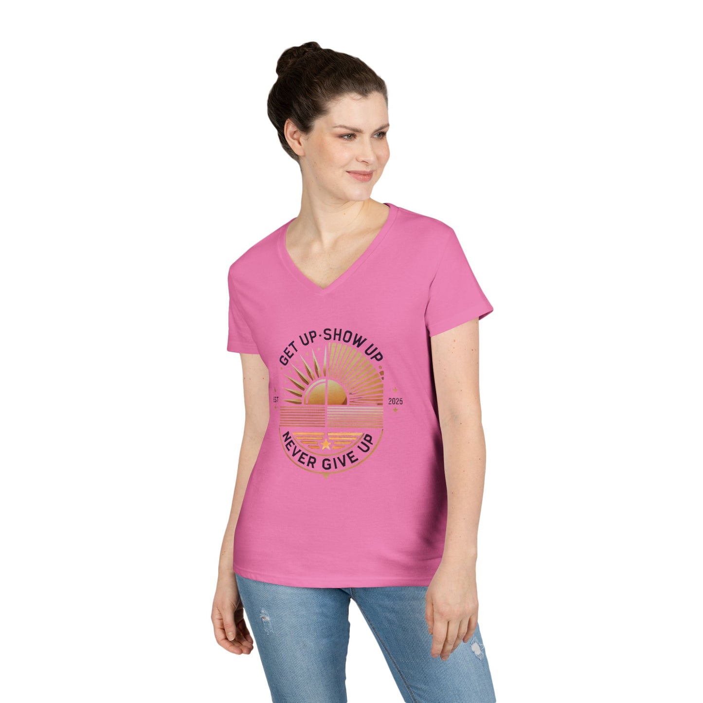 Women's V Neck-Strength in Motion
