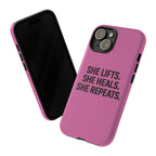 She lifts. She heals. She repeats. Tough Phone Cases