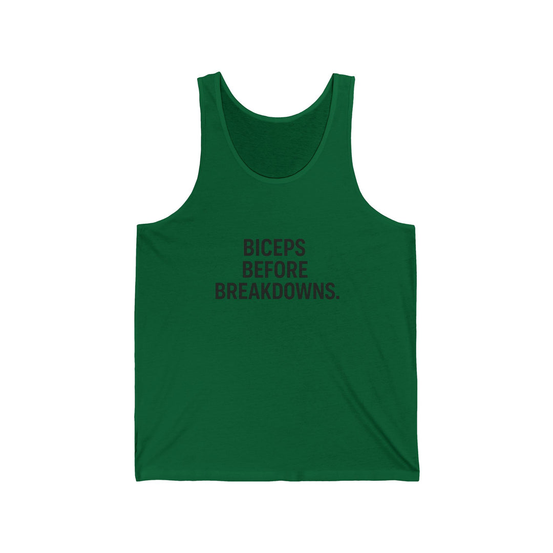 Biceps before breakdowns muscle tank