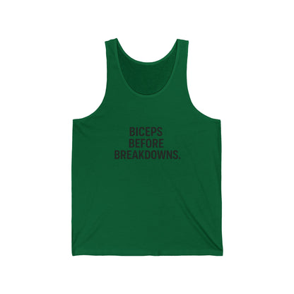 Biceps before breakdowns muscle tank