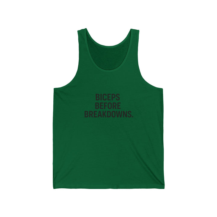 Biceps before breakdowns muscle tank