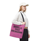 Barbells Over Breakdown Tote Bag