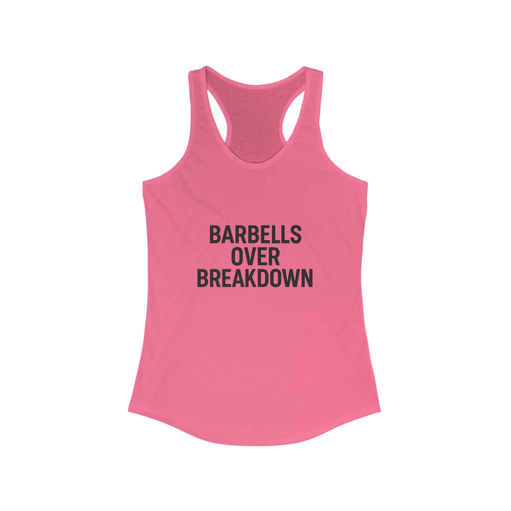 Barbells over Breakdown. Women's Racerback Tank