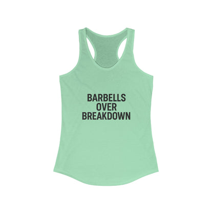 Barbells over Breakdown. Women's Racerback Tank