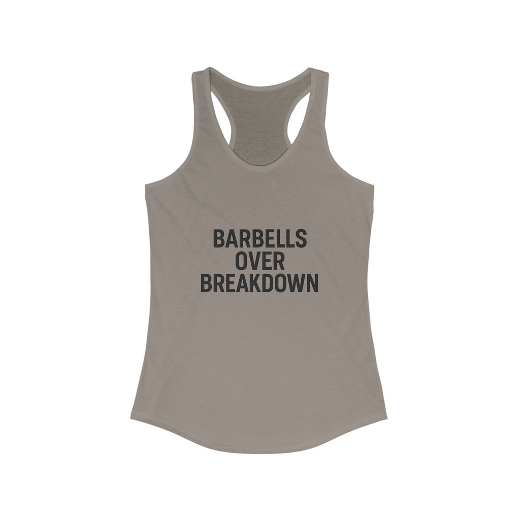 Barbells over Breakdown. Women's Racerback Tank