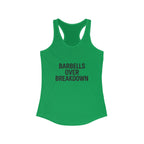 Barbells over Breakdown. Women's Racerback Tank