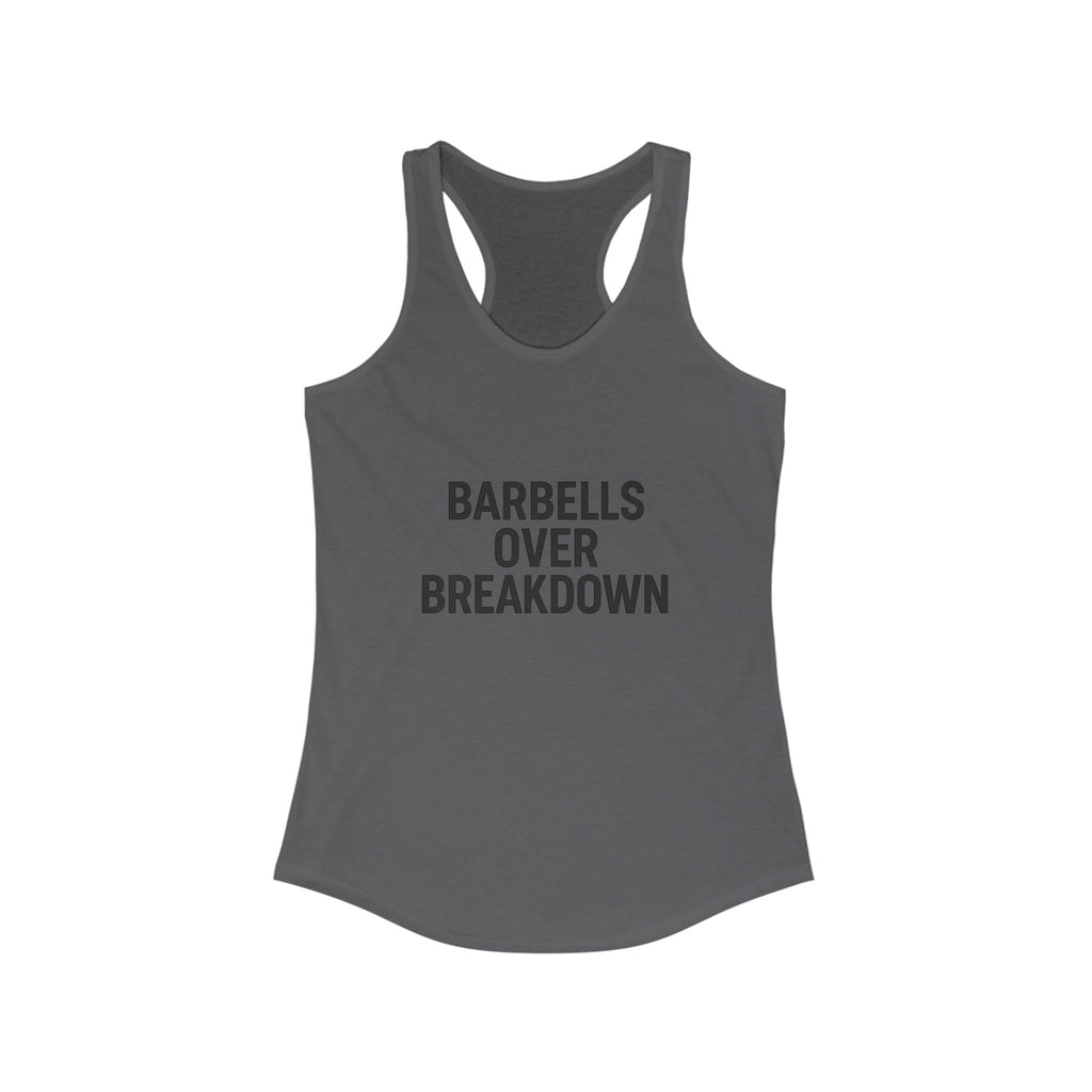 Barbells over Breakdown. Women's Racerback Tank