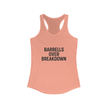 Barbells over Breakdown. Women's Racerback Tank