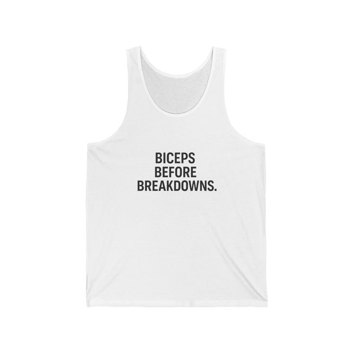Biceps before breakdowns muscle tank